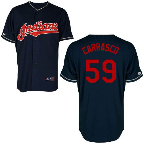 Carlos Carrasco #59 mlb Jersey-Cleveland Indians Women's Authentic Alternate Navy Cool Base Baseball Jersey